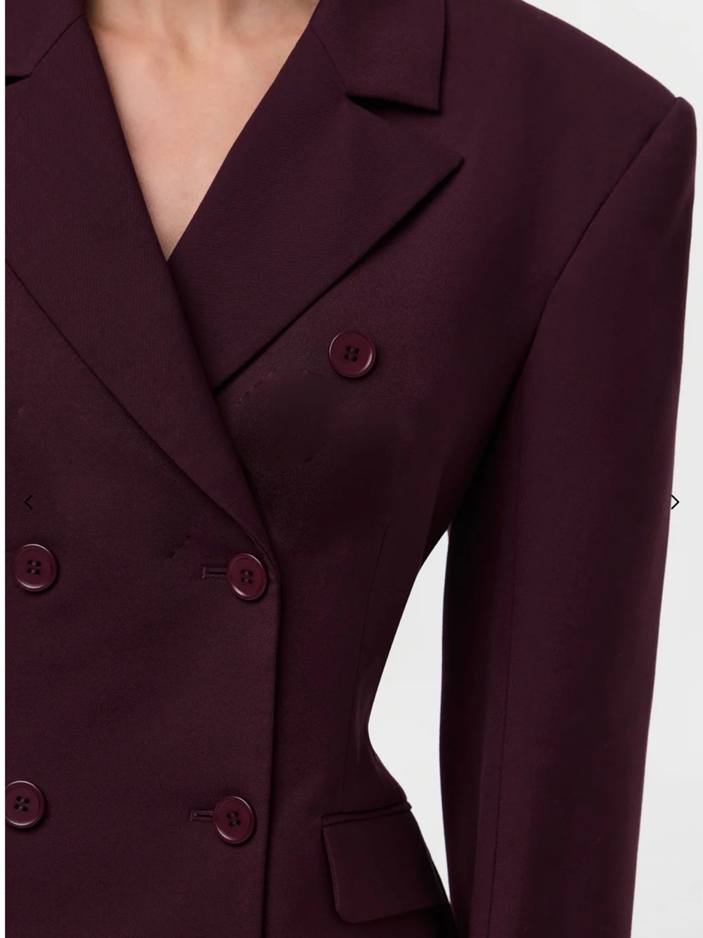 NWT New Naked Wardrobe Suit Double Breasted Blazer Small S Dark Plum